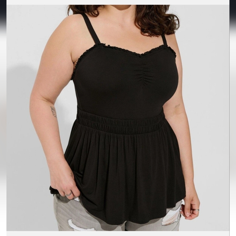 Torrid Super Soft Ruched Sweetheart Babydoll Tank
